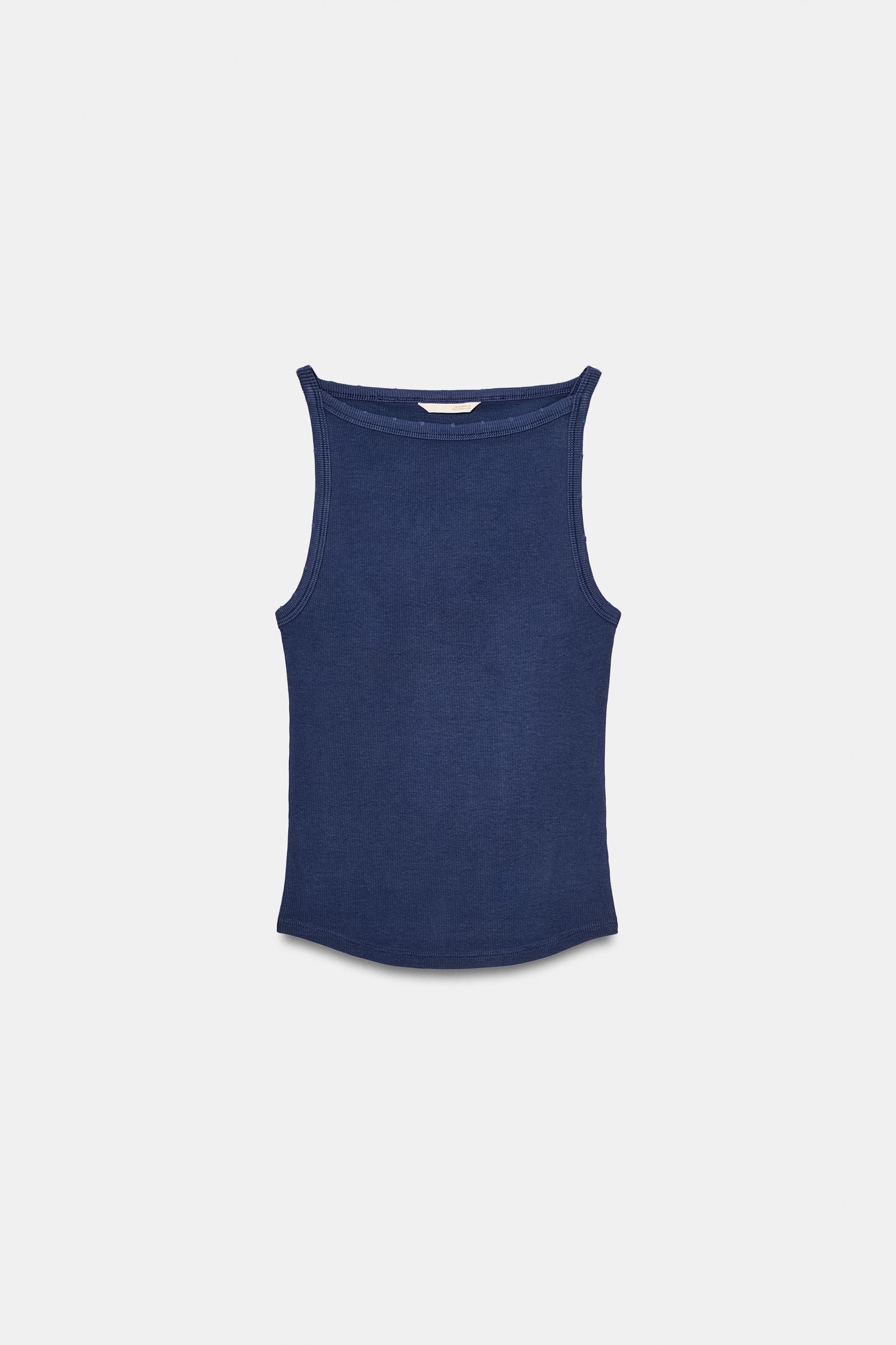 WASHED EFFECT RIB HALTER TOP