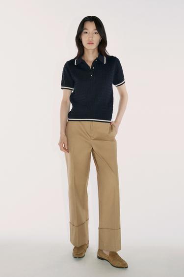 ZW COLLECTION CHINO TROUSERS - Dark beige by Zara