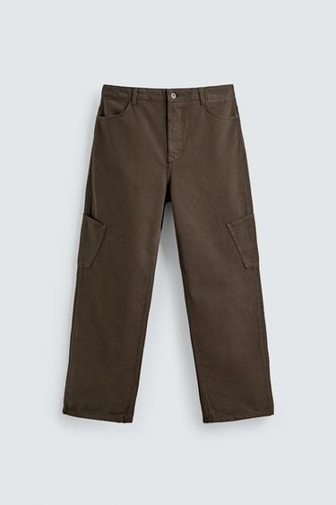 БРЮКИ КАРГО STRAIGHT FIT — КОРИЧНЕВЫЙ от Zara