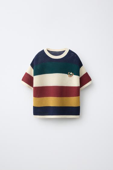 STRIPED KNIT T-SHIRT — Striped 1