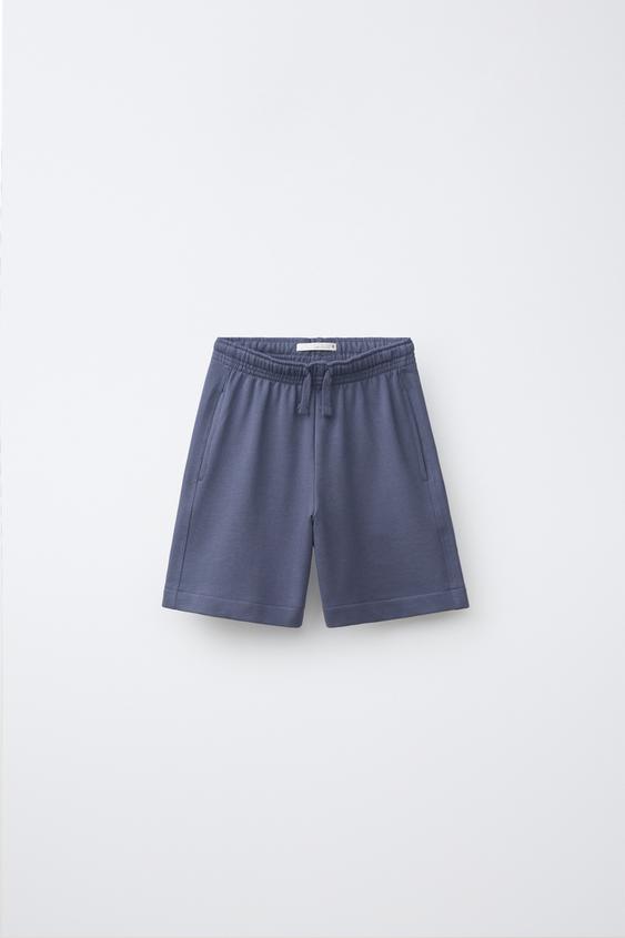 BERMUDA JOGGING COM TEXTO - Azul / Cinza da Zara - Imagem 0