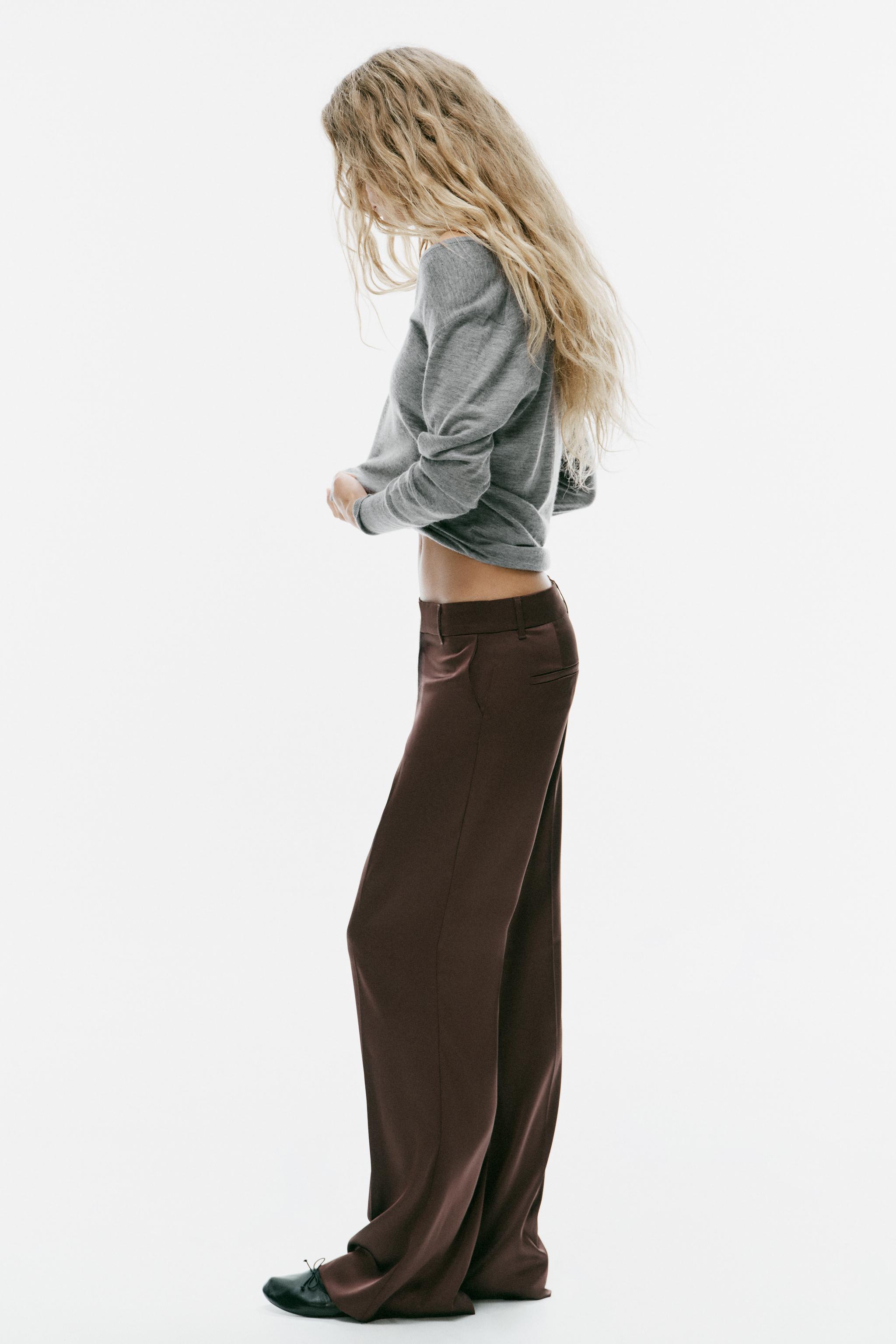 Zara Düşük Bel Saten Pantolon görsel 4