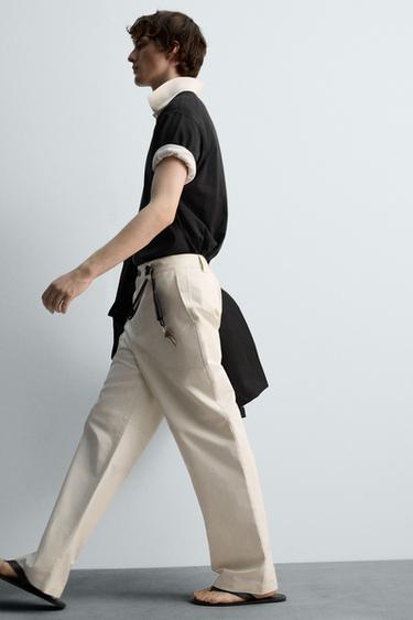 PANTALON REGULAR FIT POCHES - Blanc cassé de Zara - Image 6