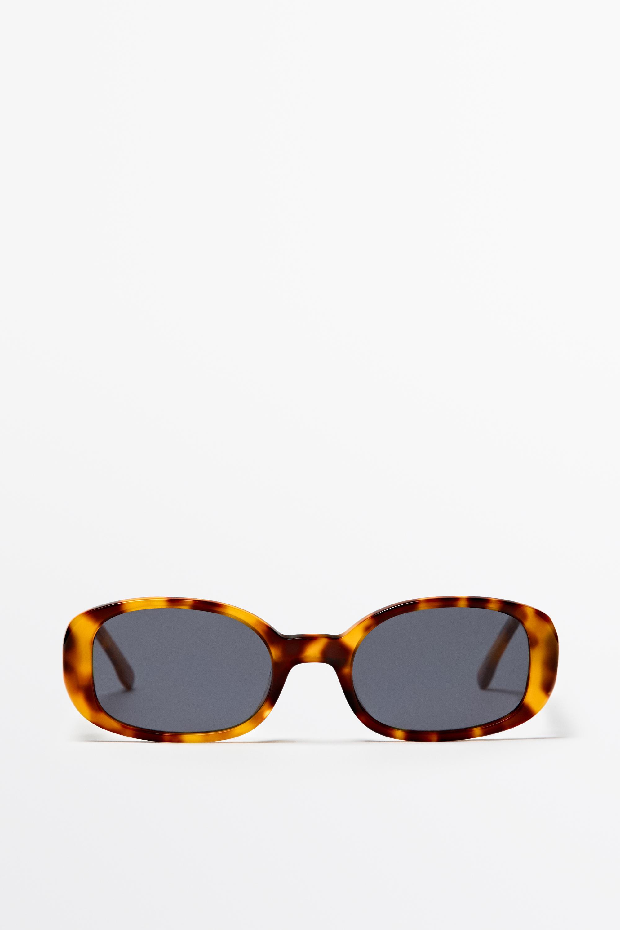 Lunettes de soleil ovales effet écaille