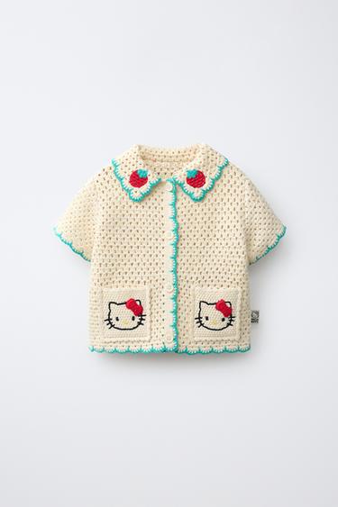 ÁO SƠ MI DỆT KIM HELLO KITTY © SANRIO - Màu nâu nhạt/Xanh lục từ Zara
