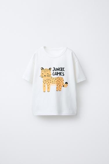 CAMISETA ESTAMPADA ANIMALES - Crudo de Zara