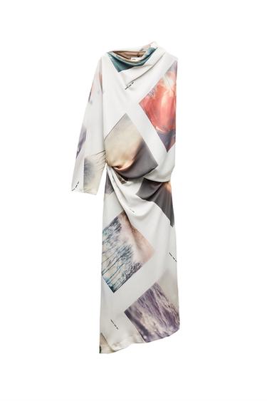 ZW COLLECTION PRINTED ASYMMETRIC DRESS