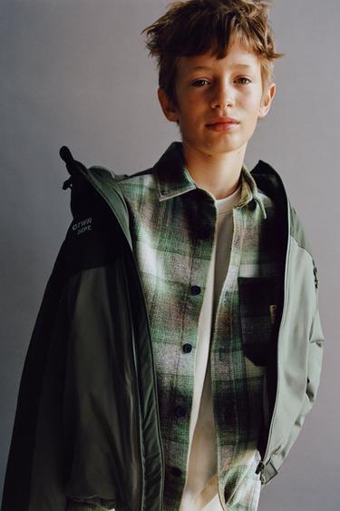 Zara PLAID OVERSHIRT - Green