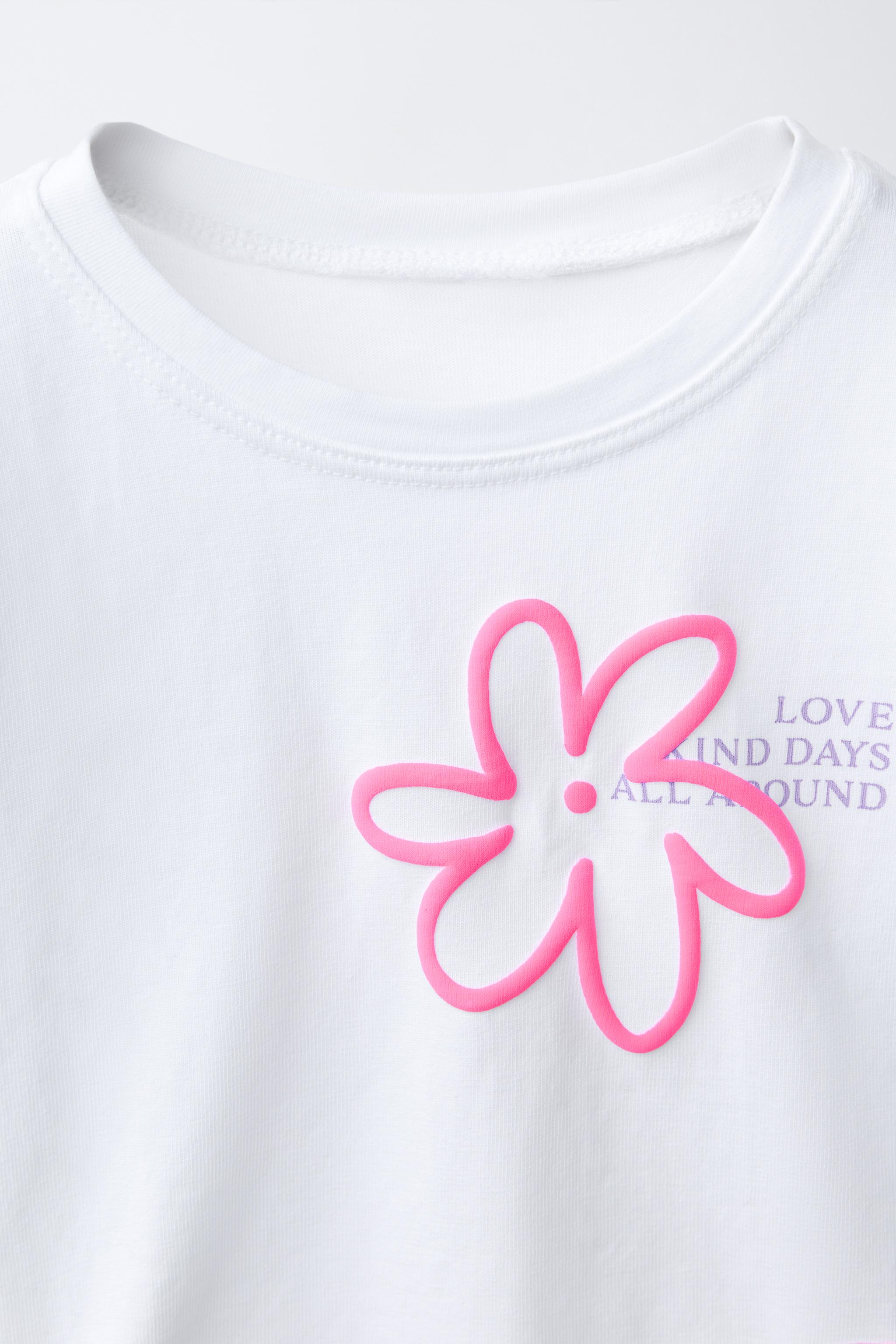 T-SHIRT À IMPRIMÉ FLEURI EN RELIEF