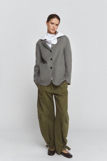 Zara WOOL BLEND BLAZER ZW COLLECTION - Gray