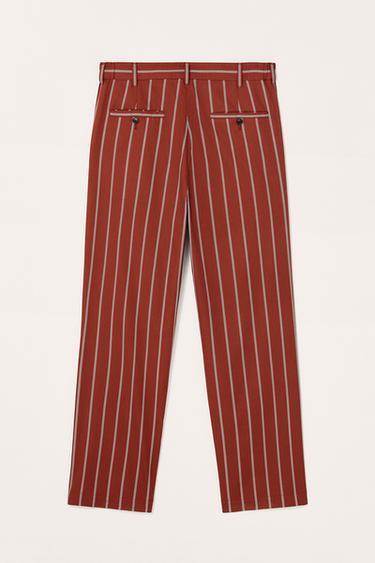 LIMITED EDITION STRIPED RELAXED FIT TROUSERS - Russet by Zara - Image 5