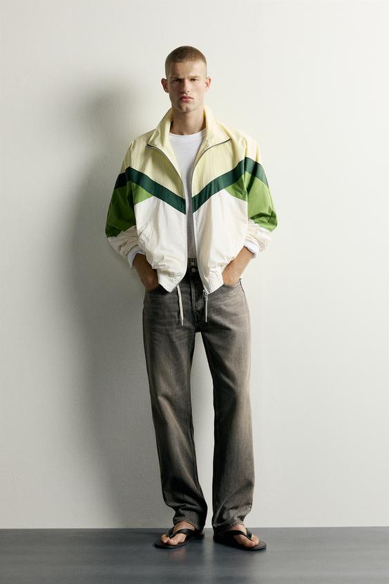 COLOUR BLOCK TECHNICAL JACKET - Green / Ecru de Zara - Imagen 0
