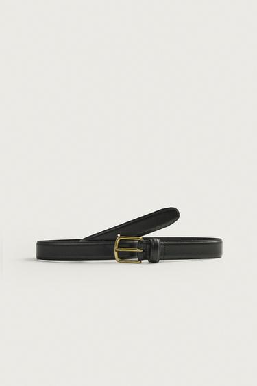 LEATHER DRESS BELT — Black 1