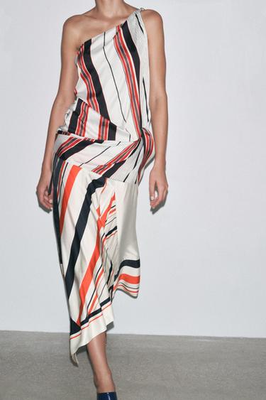 ZW COLLECTION ASYMMETRIC STRIPE TOP - striped by Zara