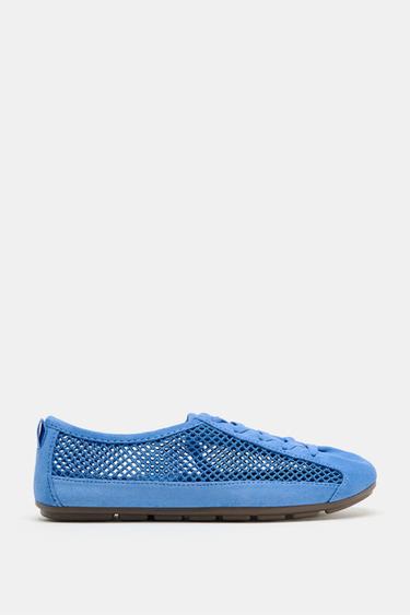 MESH TRAINERS WITH PULL TAB - Blue by Zara