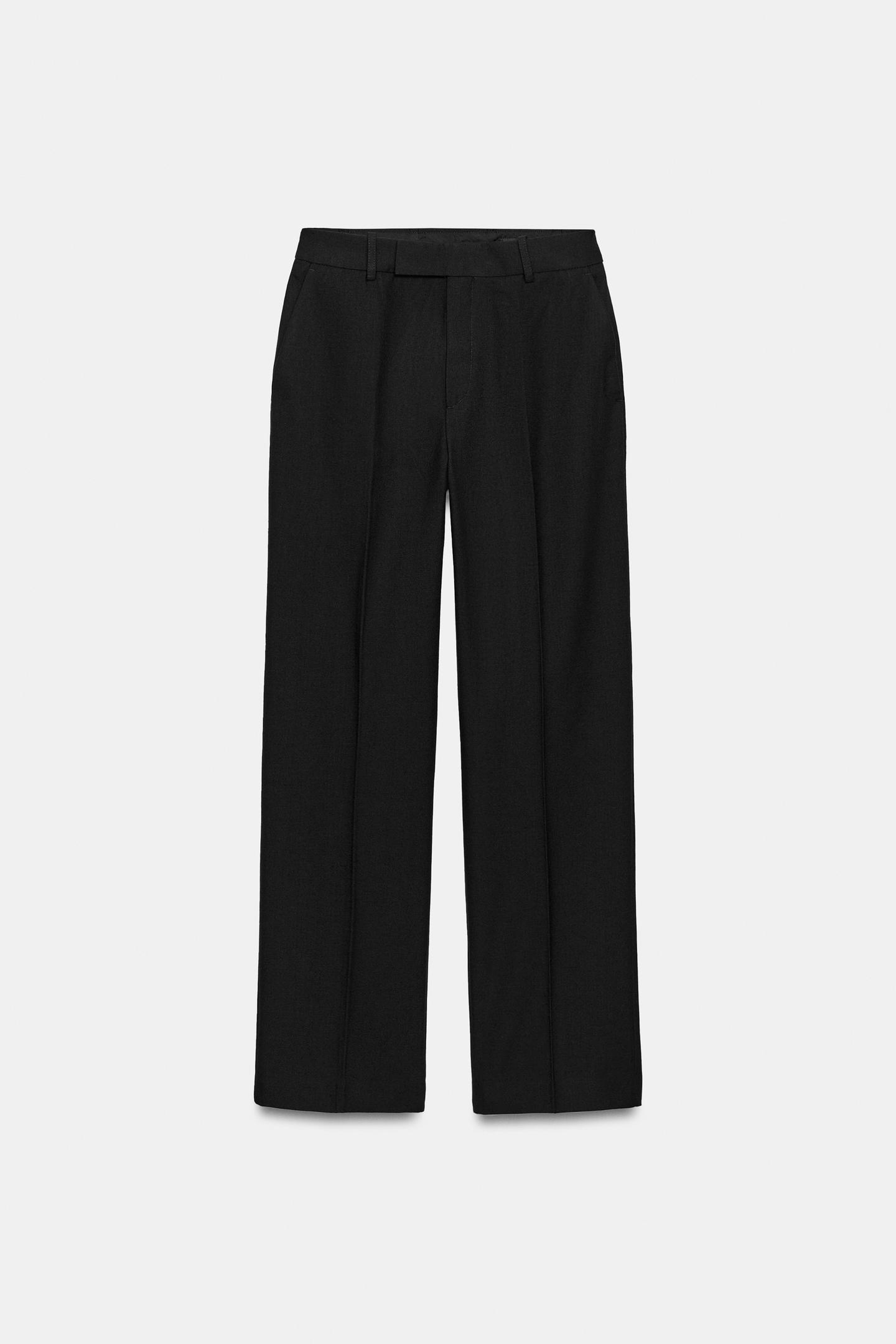 Женские брюки Zara ZW Collection Straight-Leg, цвет: Чёрный — фото 6