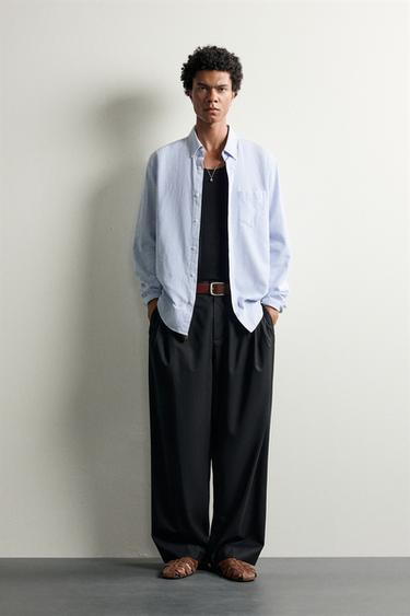 CAMISA REGULAR FIT ESTRUCTURA OXFORD - Celeste de Zara - Imagen 0