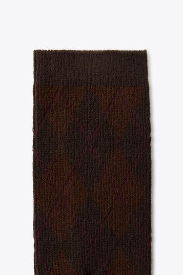 ARGYLE SOCKS - Brown by Zara - Image 1