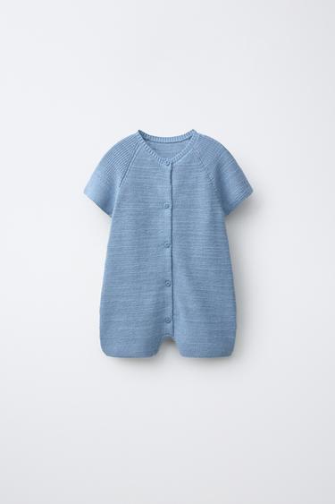 PURL KNIT PLAYSUIT - Mid-blue by Zara
