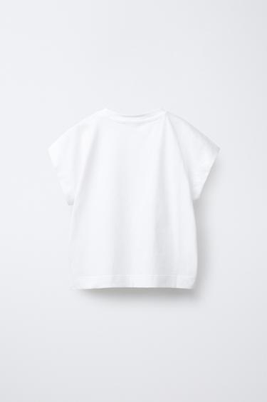 PLAIN T-SHIRT WITH TAB - White by Zara - Image 2