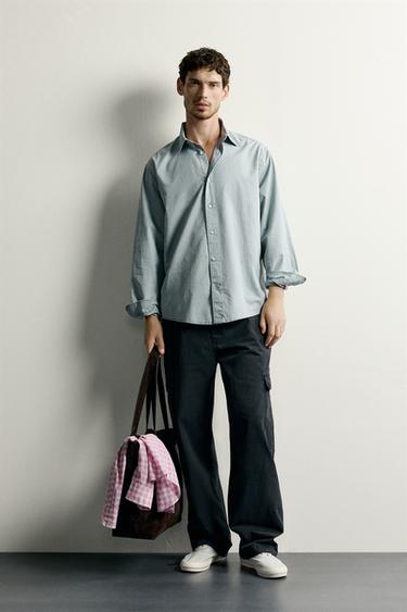 WASHED RELAXED FIT SHIRT - Stone by Zara - Image 0
