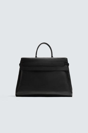 BOLSO DE MANO PIEL - Negro de Zara