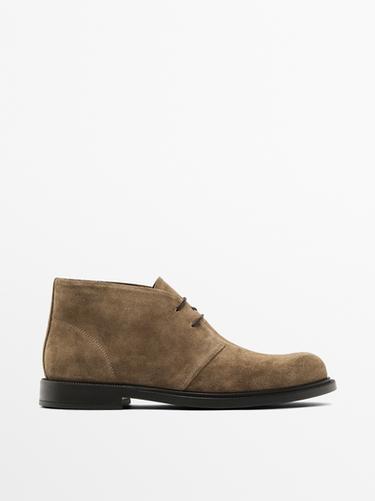 Zara Split suede ankle boot - Mink Gray - Image 0