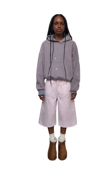 SUDADERA CAPUCHA TACHAS ESTRELLAS - malva-sucio de Zara