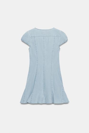 ROBE COURTE EN DENIM TRF - Bleu de Zara - Image 5