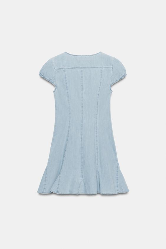 trf denim mini dress TRF DENIM MINI DRESS - Navy blue