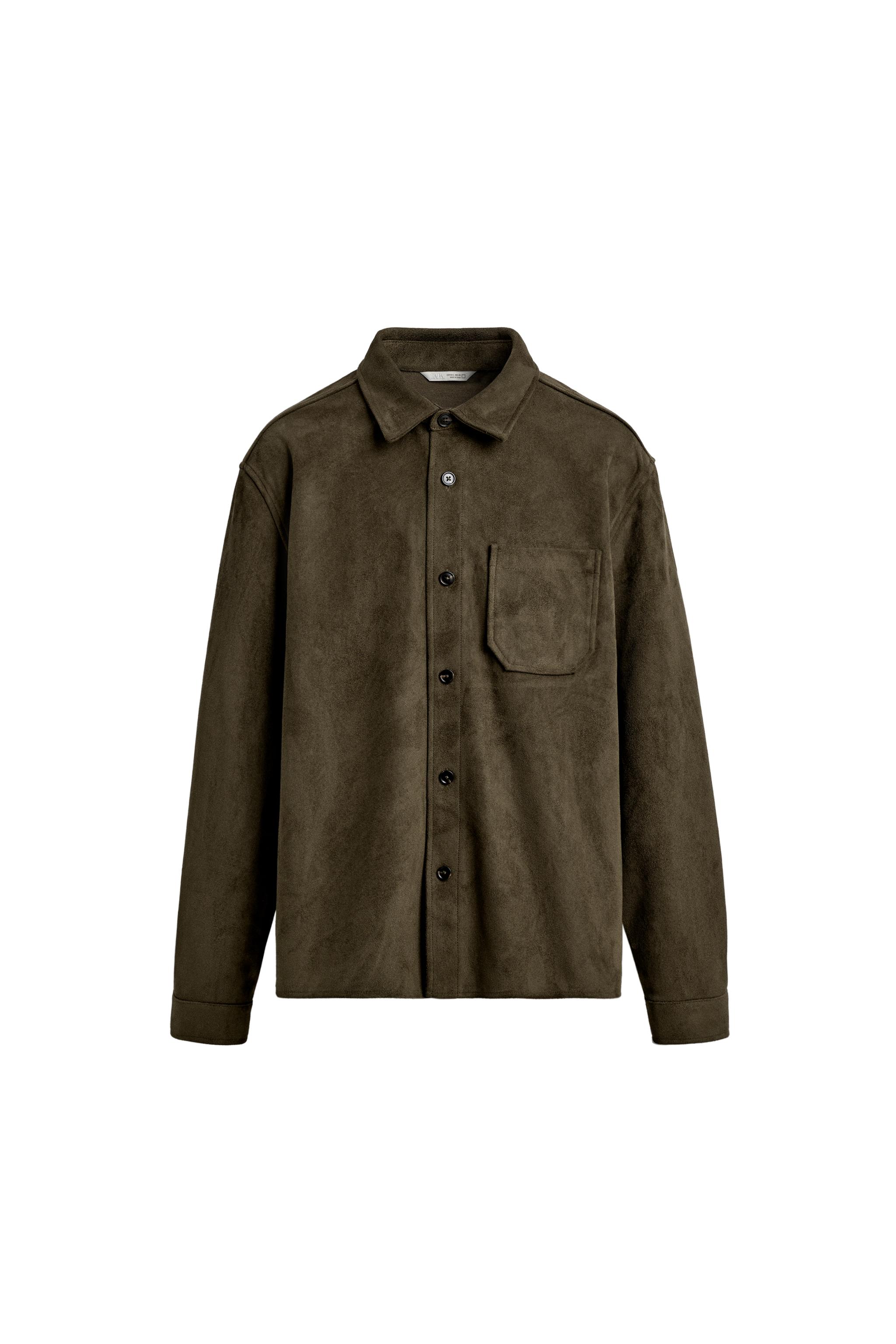 フェイクスエード シャツジャケット - グリーン | ZARA Japan / 日本