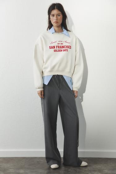 SLOGAN SWEATSHIRT - Ecru by Zara - Image 0