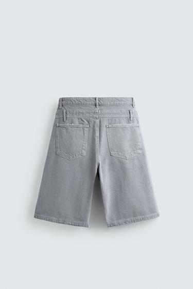 OVERLAY WAIST DENIM BERMUDA SHORTS - Faded blue by Zara - Image 7