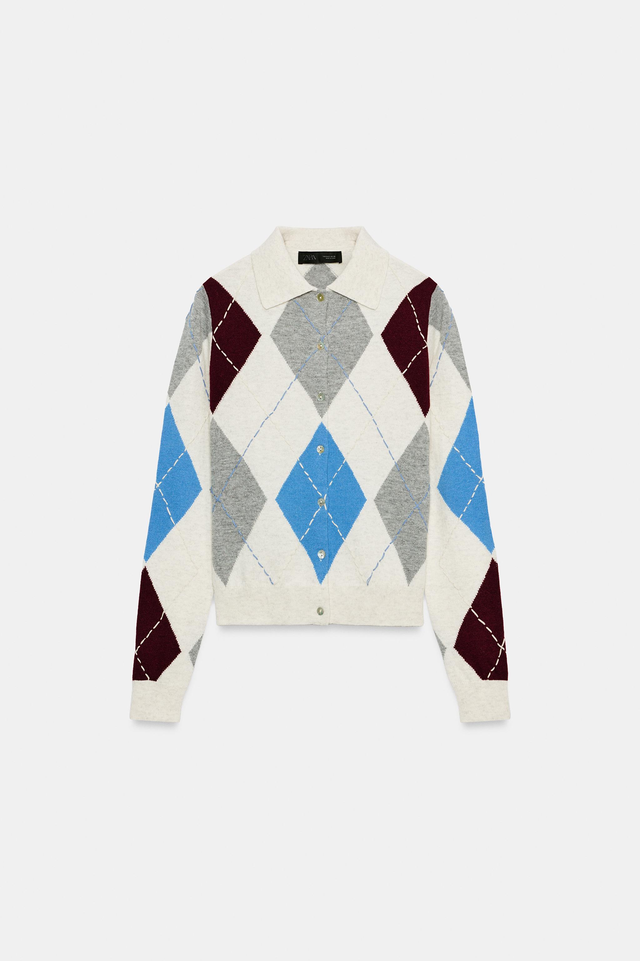 Zara BAKLAVA DESENLİ TRİKO HIRKA görsel 2