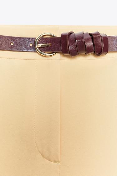 CULOTTE TROUSERS WITH BELT - Yellow by Zara - Image 8