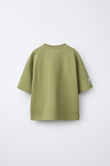 INTERLOCK T-SHIRT - washed green by Zara - Image 1