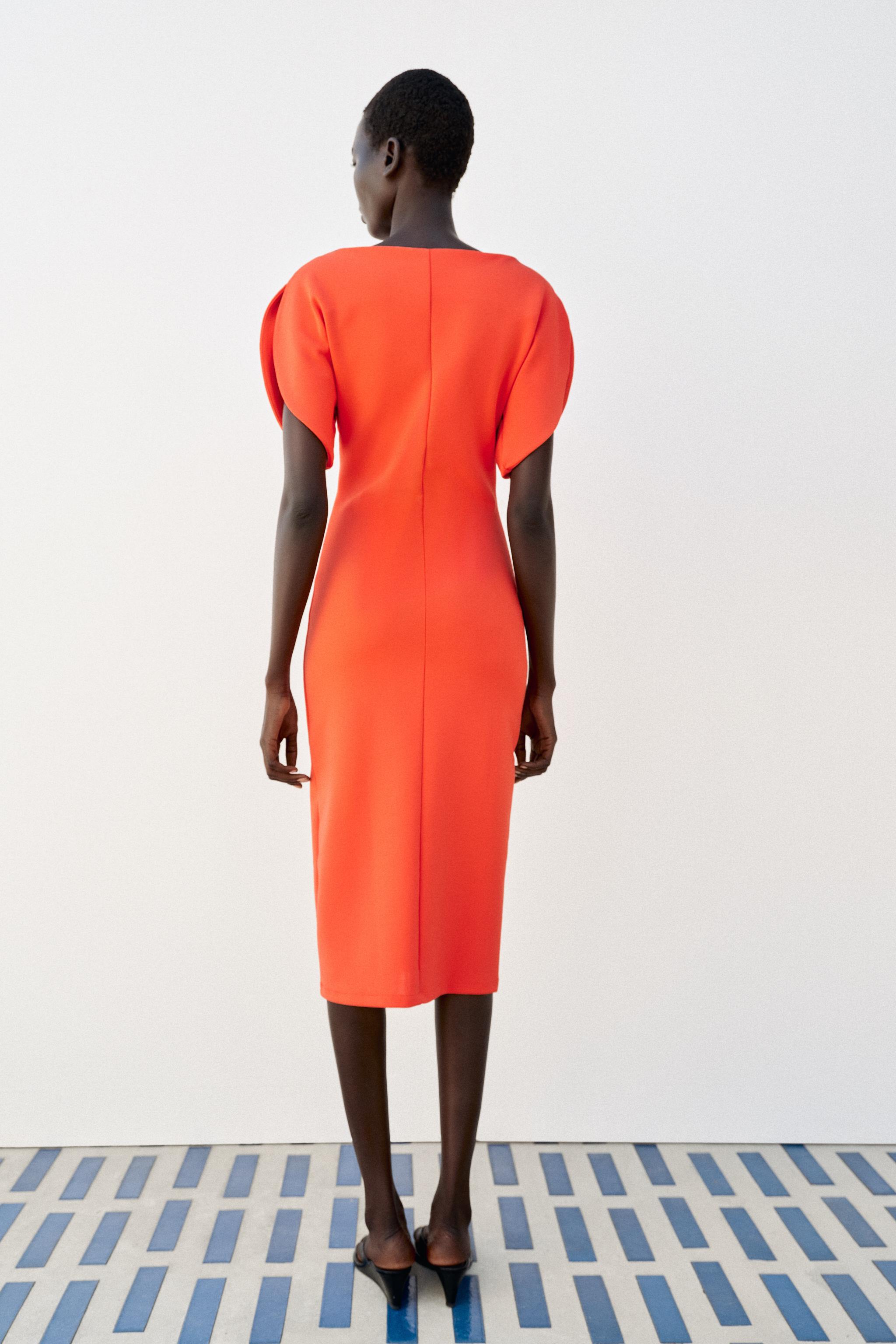 Женские платья Zara VOLUMINOUS MIDI DRESS — фото 5