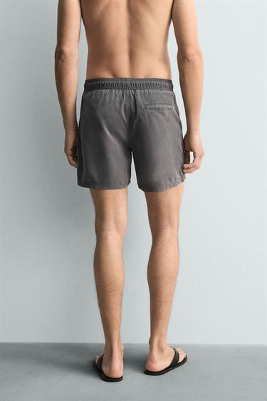 MAILLOT DE BAIN MI-LONG À ŒILLETS MÉTALLIQUES - Gris de Zara - Image 3