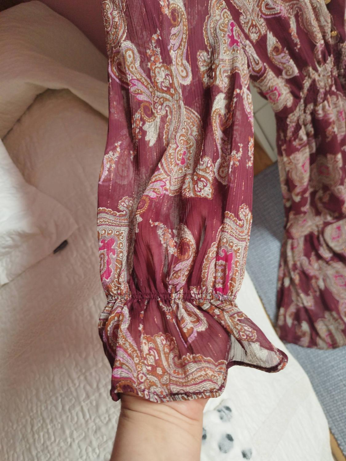LONG METALLIC THREAD PRINTED DRESS - Image 3