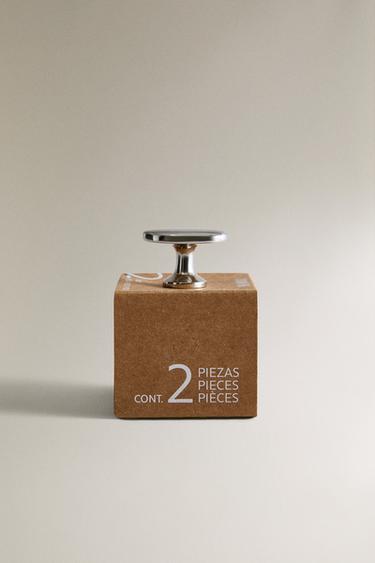 PACK OF OVAL METAL DOOR KNOBS (PACK OF 2) - Silver by Zara - Image 3