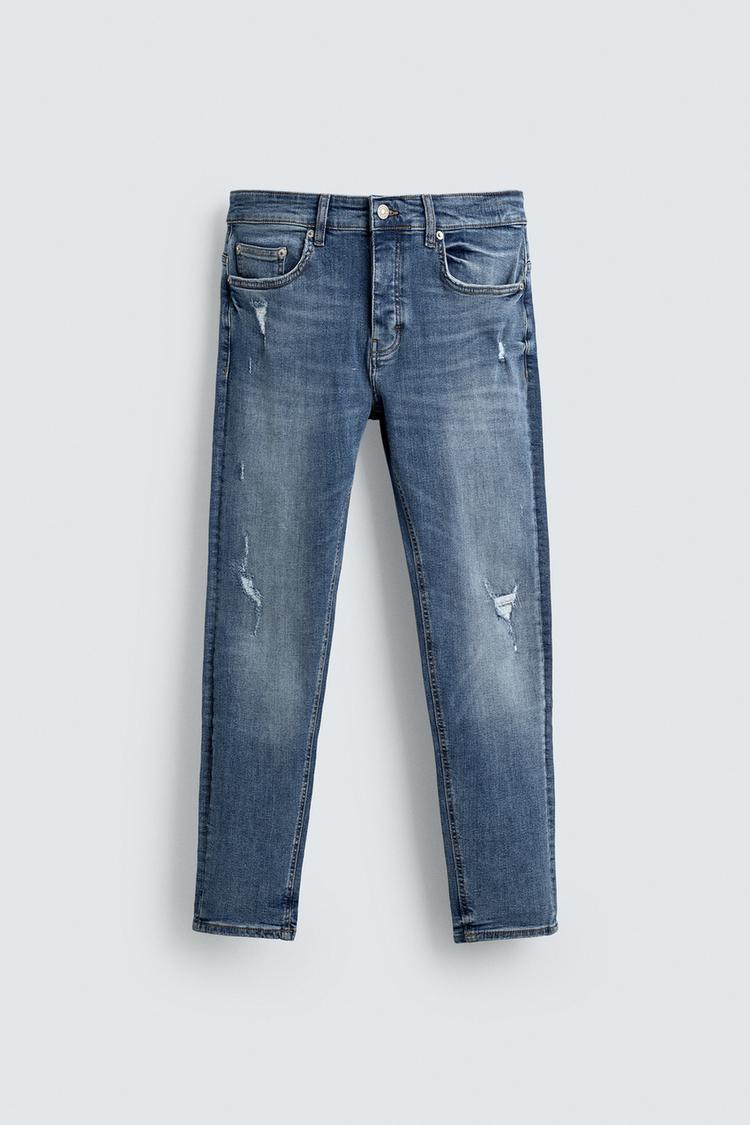 RIPPED SKINNY FIT JEANS Blue ZARA Australia