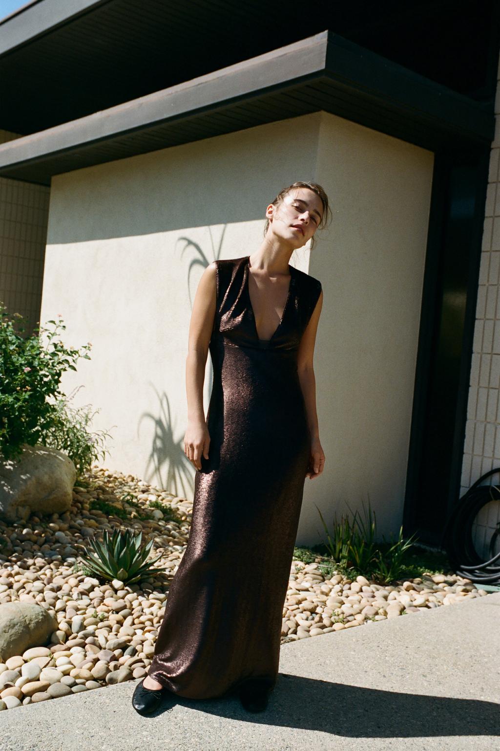 COMBINED SEQUIN LONG DRESS