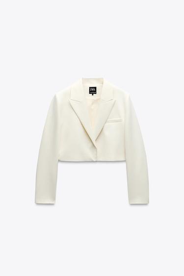 CROPPED DOUBLE-BREASTED BLAZER - Oyster-white by Zara