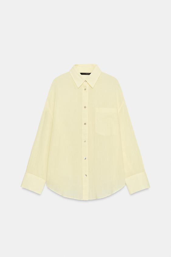 OVERSIZED GAUZE SHIRT WITH POCKET from Zara - $39.90