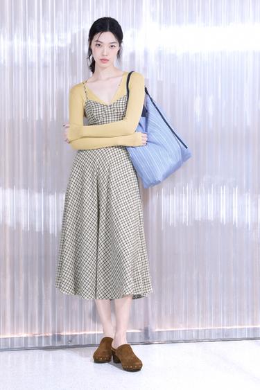 Zara 羅紋針織開襟衫 - 黃色