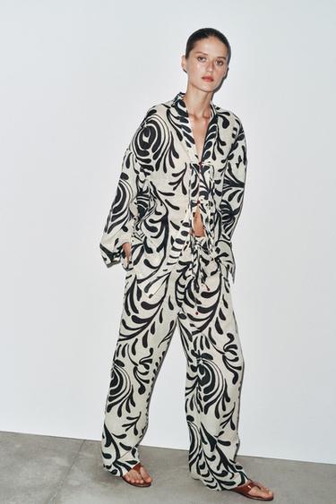 PANTALÓN ESTAMPADO RAMIO ZW COLLECTION - Μπεζ ανοιχτό του Zara - Εικόνα 0
