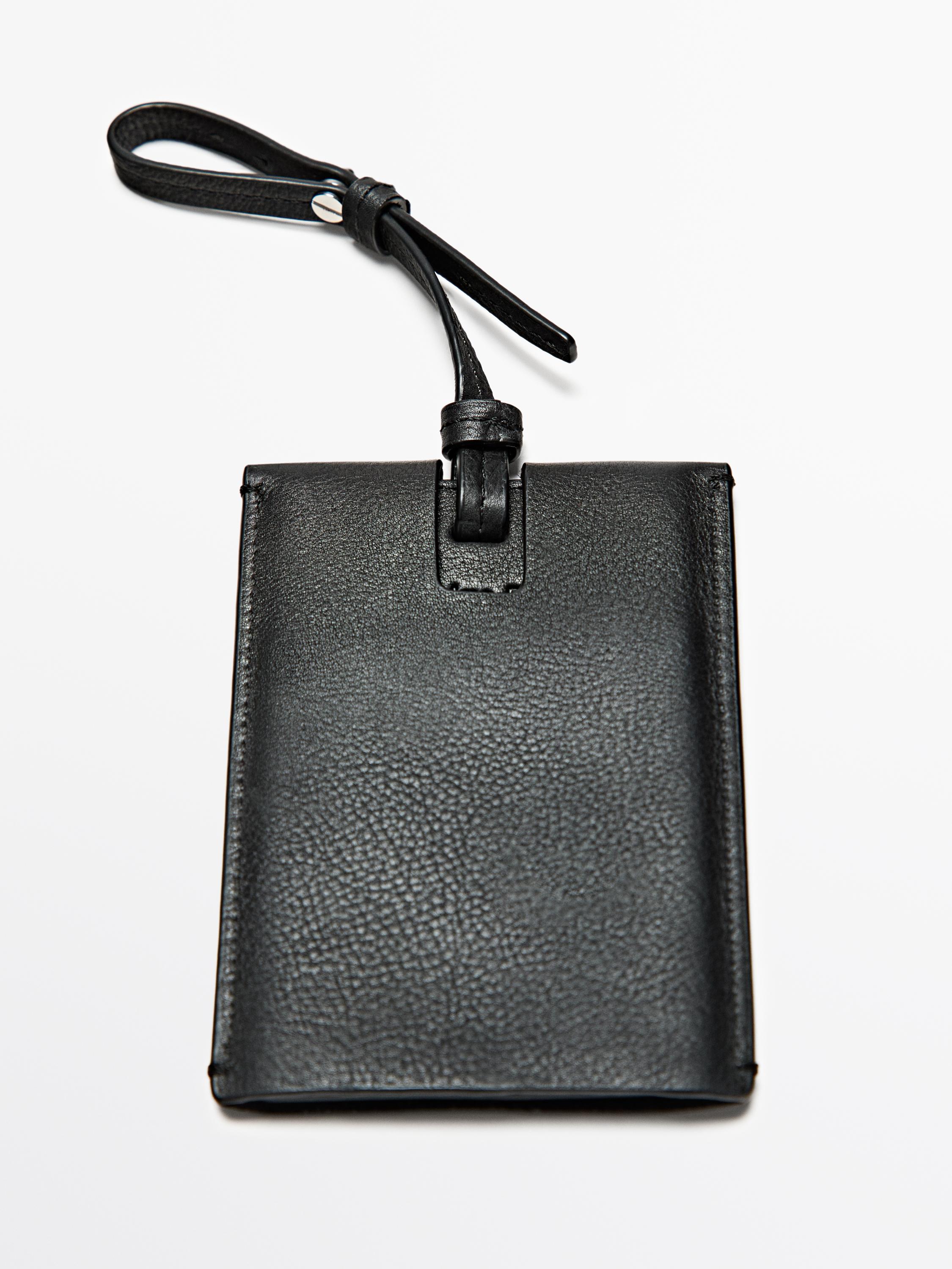 Étiquette de voyage en cuir nappa