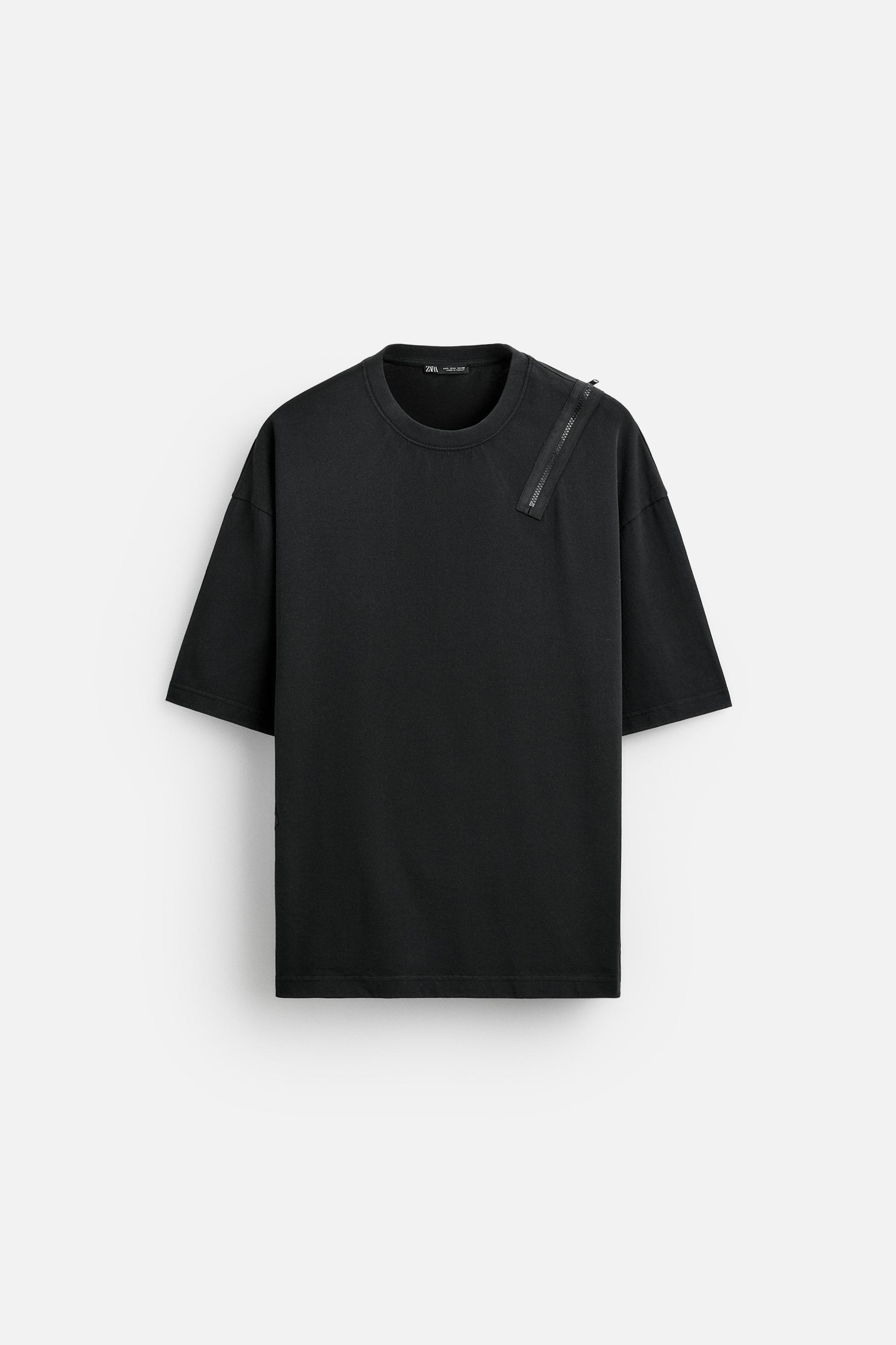 ZIPPERED T SHIRT Dark anthracite ZARA Canada