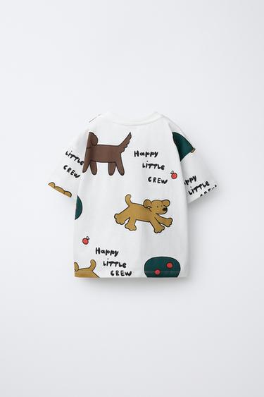T-SHIRT IMPRIMÉ CHIEN - Blanc cassé de Zara - Image 1