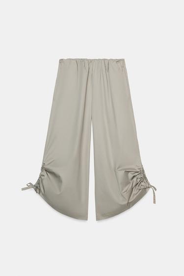 PANTALÓN CULOTTE BAJO AJUSTABLE - Grisáceo de Zara